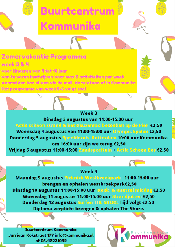 Vakantieprogramma Kinderwerk week 3 en 4