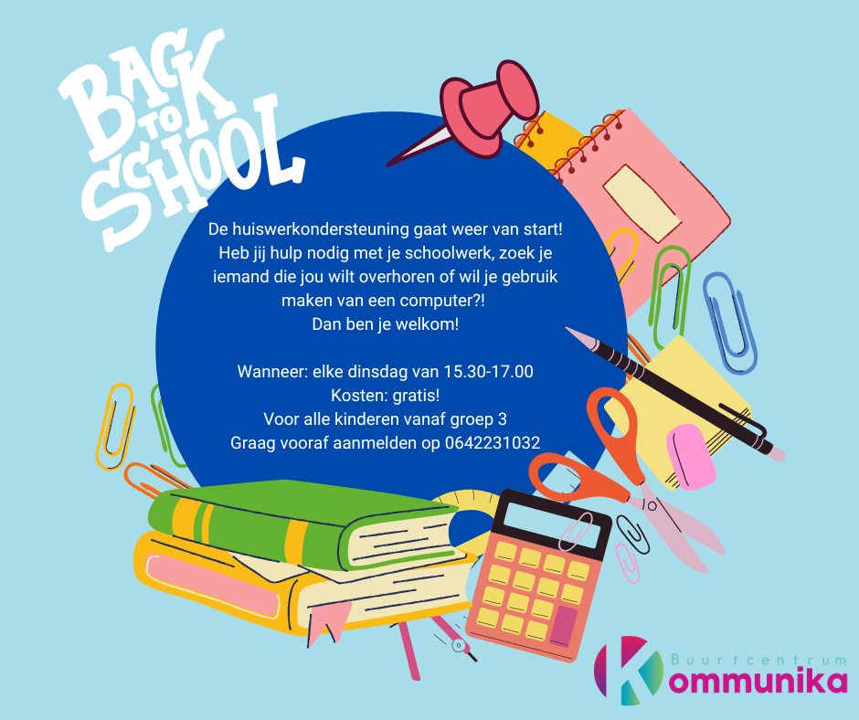 Huiswerkondersteuning start weer! Huiswerkondersteuning start weer!